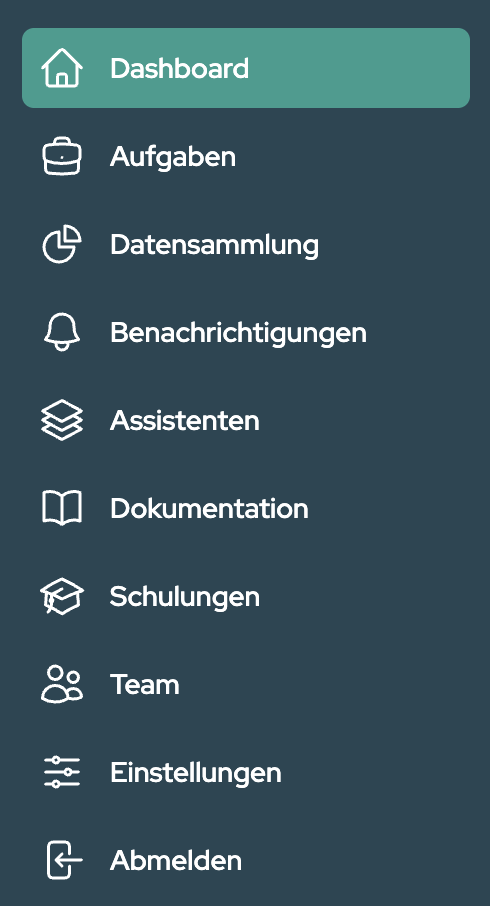 The sidebar with Dashboard, Tasks, Data Collection, Notifications, Wizards, Documentation and Training.